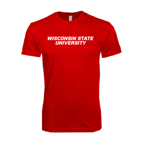 Next Level Red Softstyle T Shirt-Athletic Wordmark