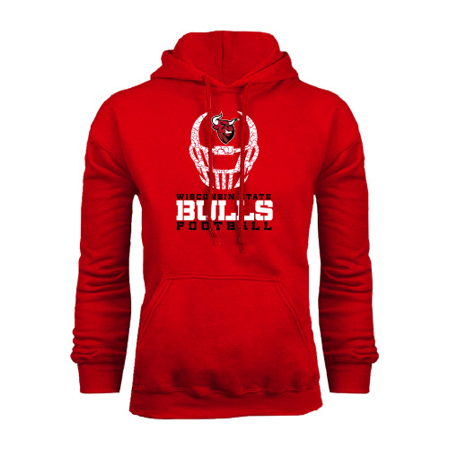 Red Fleece Hoodie-Football Helmet Design