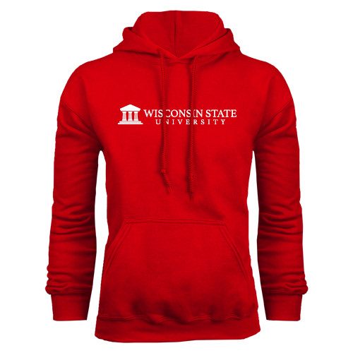 Red Fleece Hoodie-University Wordmark