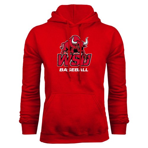 Red Fleece Hoodie-Baseball