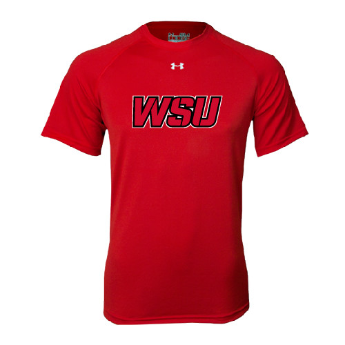 Under Armour Red Tech Tee-WSU