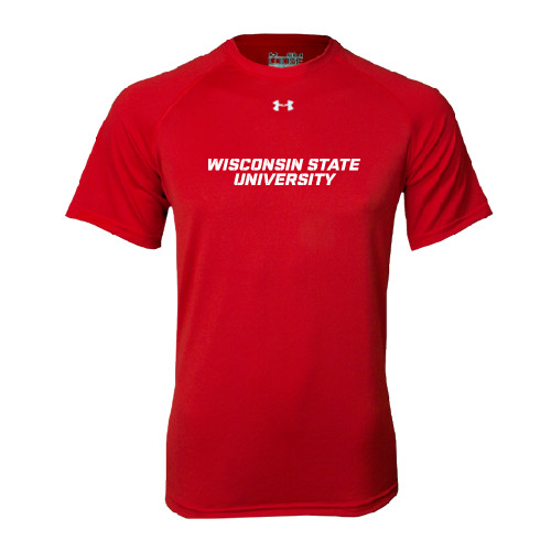 Under Armour Red Tech Tee-Athletic Wordmark