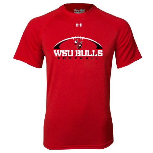 Under Armour Red Tech Tee-Arched Football Design