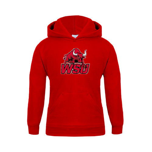 Youth Red Fleece Hoodie-Official Logo