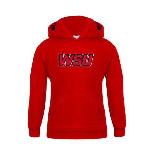 Youth Red Fleece Hoodie-WSU