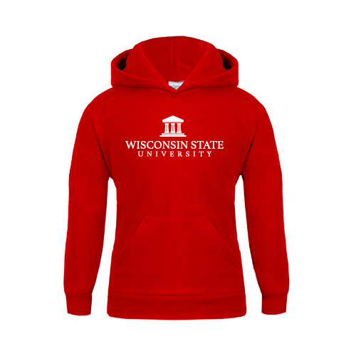 Youth Red Fleece Hoodie-University Mark