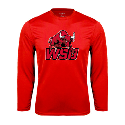 Red Performance Long Sleeve Shirt-Official Logo