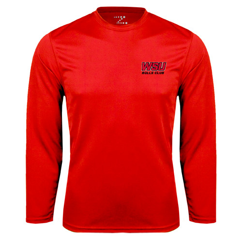 Red Performance Long Sleeve Shirt-Bulls Club