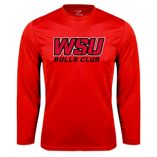 Red Performance Long Sleeve Shirt-Bulls Club