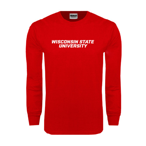 Red Long Sleeve T Shirt-Athletic Wordmark