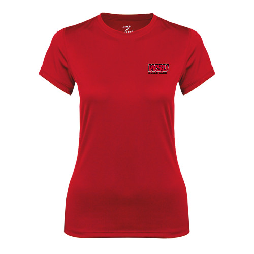 Womens Red Performance Tee-Bulls Club