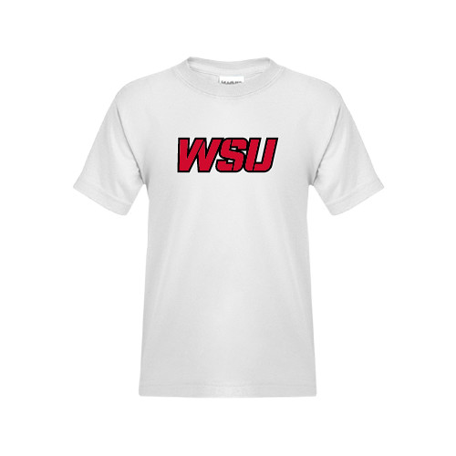 Youth White T Shirt-WSU