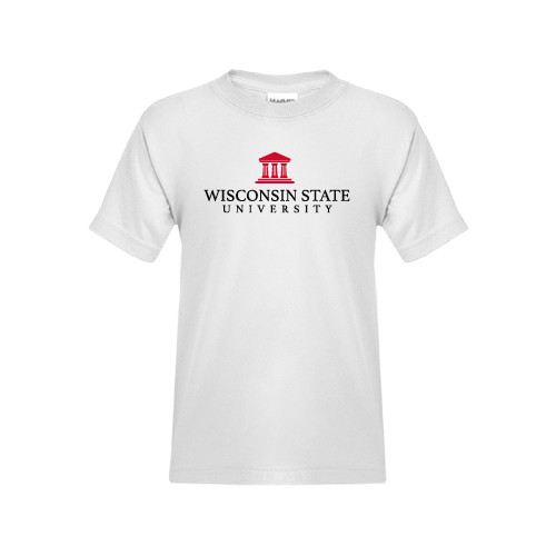 Youth White T Shirt-University Mark