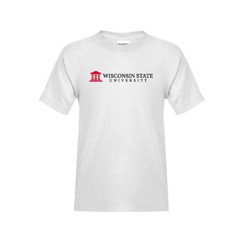 Youth White T Shirt-University Wordmark