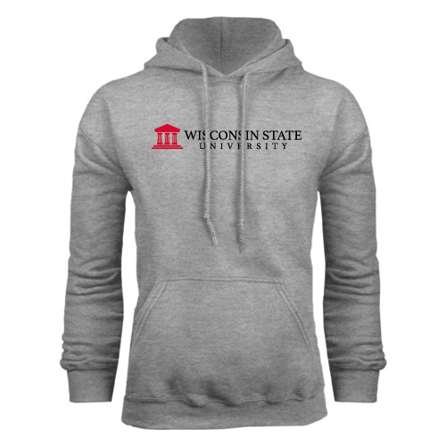 Grey Fleece Hoodie-University Wordmark