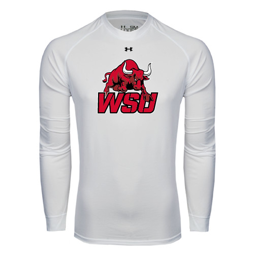 Under Armour White Long Sleeve Tech Tee-Official Logo