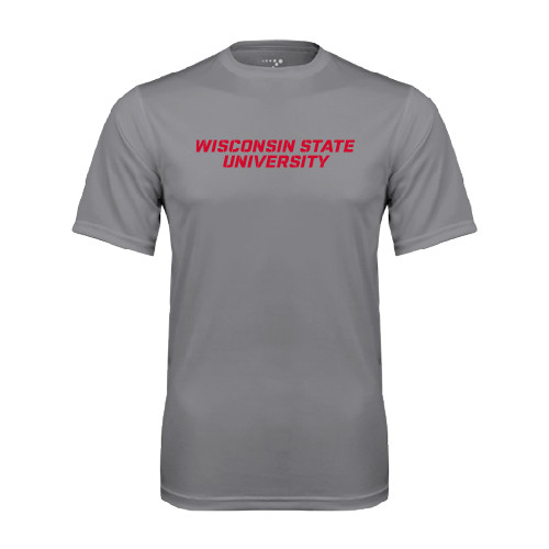 Grey Concrete Performance Tee-Athletic Wordmark