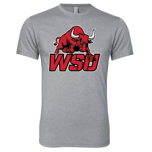 Next Level Heather Grey Triblend Tee-Official Logo