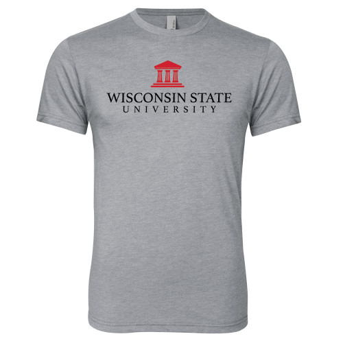 Next Level Heather Grey Triblend Tee-University Mark
