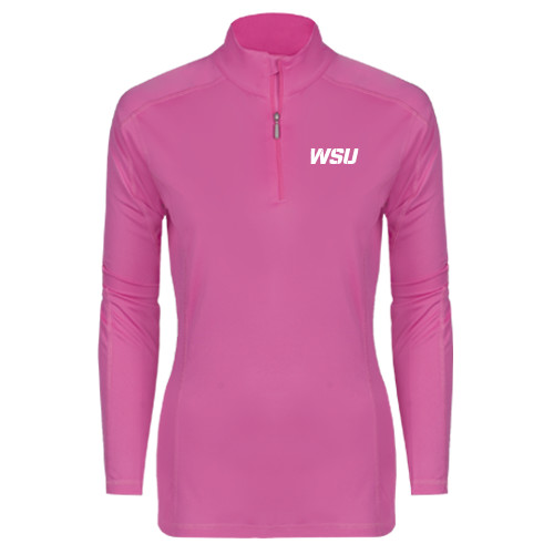Syntrel Womens Raspberry Interlock 1/4 Zip-WSU