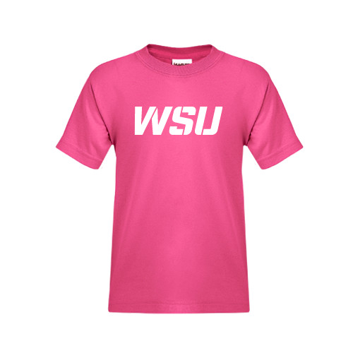 Youth Hot Pink T Shirt-WSU