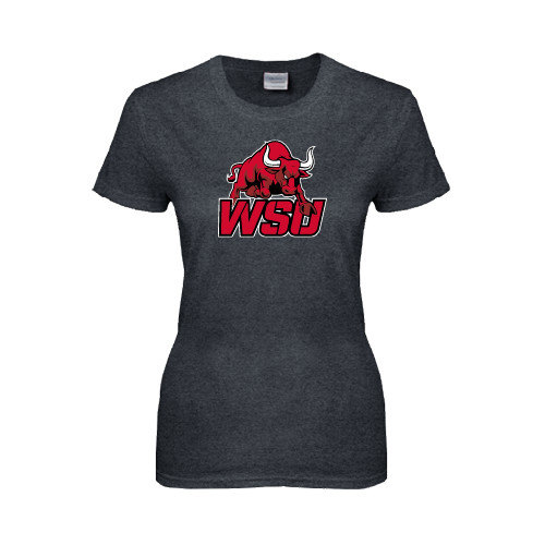 Womens Dark Heather Short Sleeve Tee-Official Logo