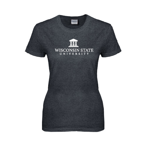 Womens Dark Heather Short Sleeve Tee-University Mark