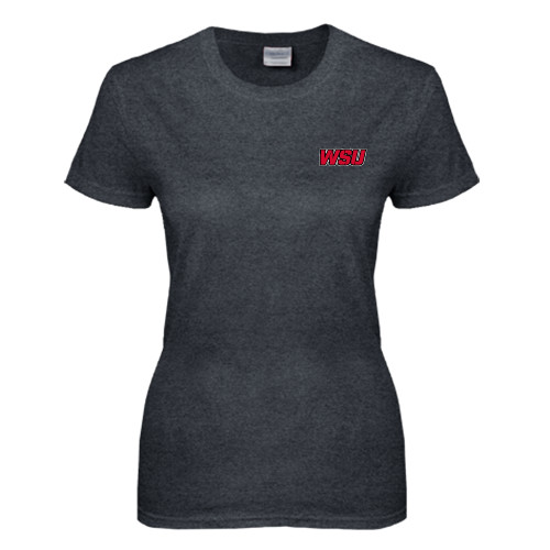 Womens Dark Heather Short Sleeve Tee-WSU