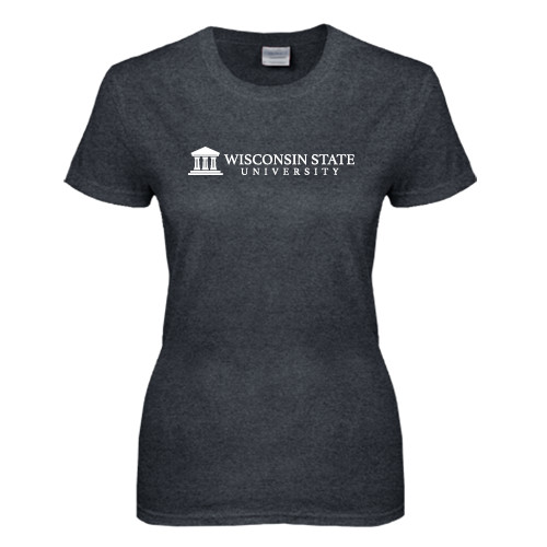 Womens Dark Heather Short Sleeve Tee-University Wordmark