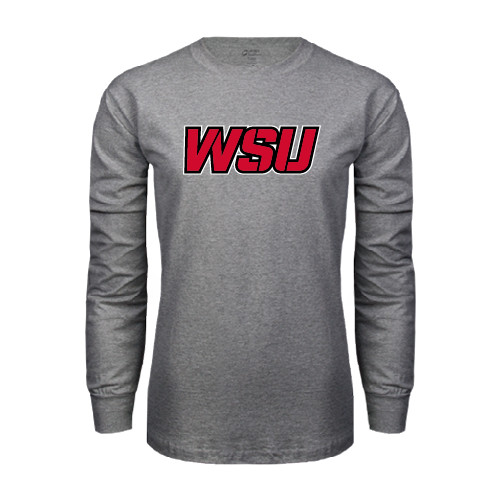 Grey Long Sleeve T Shirt-WSU