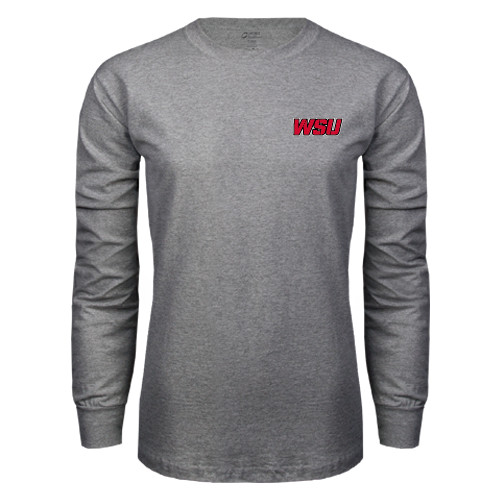 Grey Long Sleeve T Shirt-WSU