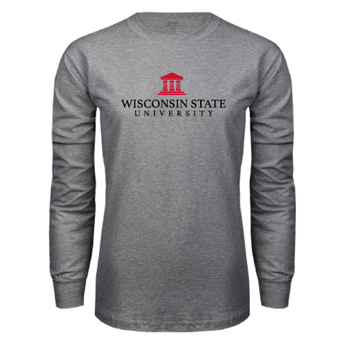 Grey Long Sleeve T Shirt-University Mark