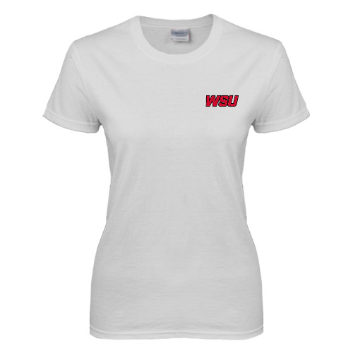 Womens White Short Sleeve Tee-WSU