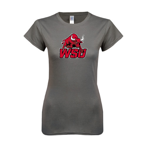Next Level Womens Charcoal Boyfriend Tee-Official Logo