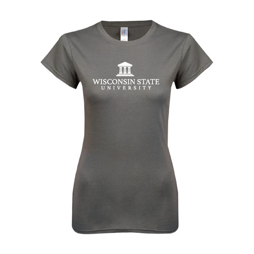 Next Level Womens Charcoal Boyfriend Tee-University Mark