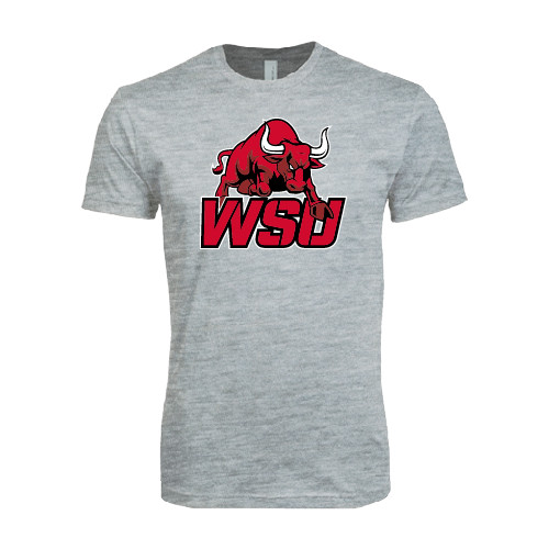 Next Level Heather Grey SoftStyle T Shirt-Official Logo