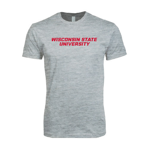 Next Level Heather Grey SoftStyle T Shirt-Athletic Wordmark