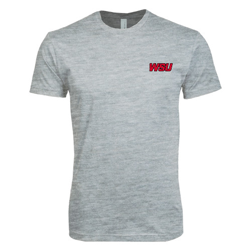 Next Level Heather Grey SoftStyle T Shirt-WSU