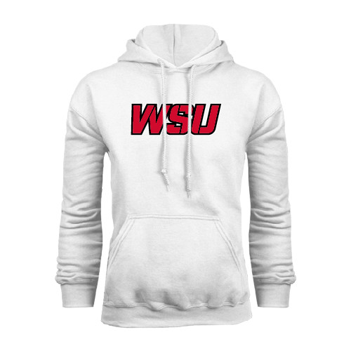 White Fleece Hoodie-WSU