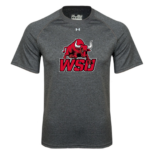 Under Armour Carbon Heather Tech Tee-Official Logo