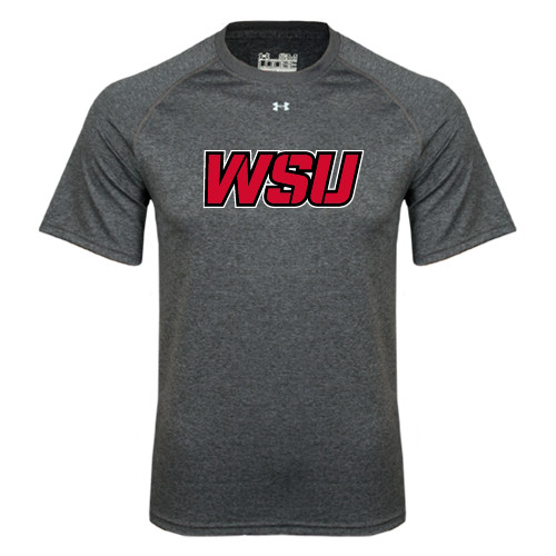Under Armour Carbon Heather Tech Tee-WSU