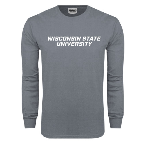 Charcoal Long Sleeve T Shirt-Athletic Wordmark