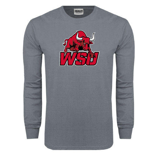 Charcoal Long Sleeve T Shirt-Official Logo