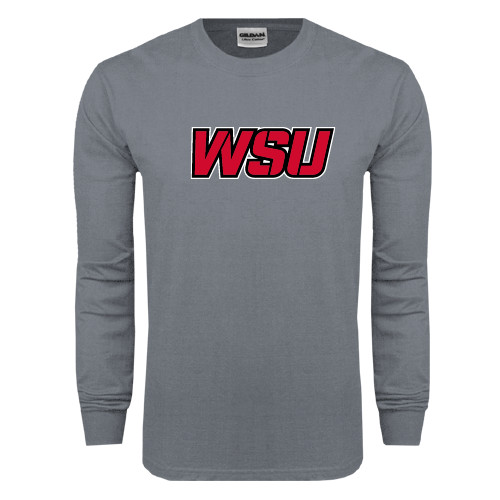 Charcoal Long Sleeve T Shirt-WSU