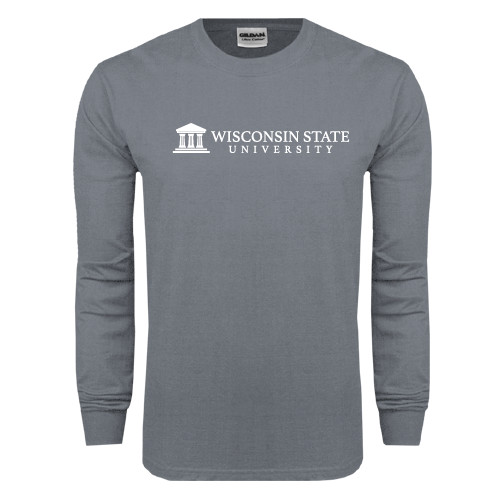 Charcoal Long Sleeve T Shirt-University Wordmark