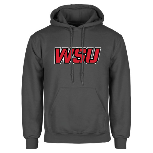 Charcoal Fleece Hoodie-WSU
