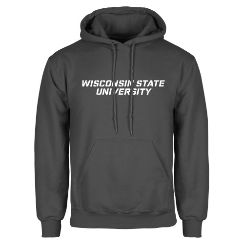 Charcoal Fleece Hoodie-Athletic Wordmark