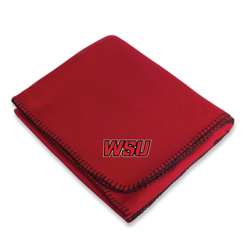 Red Arctic Fleece Blanket-WSU