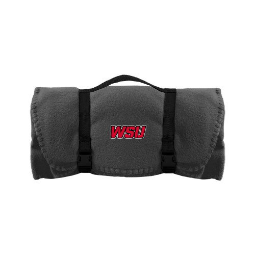 Grey Arctic Fleece Blanket-WSU