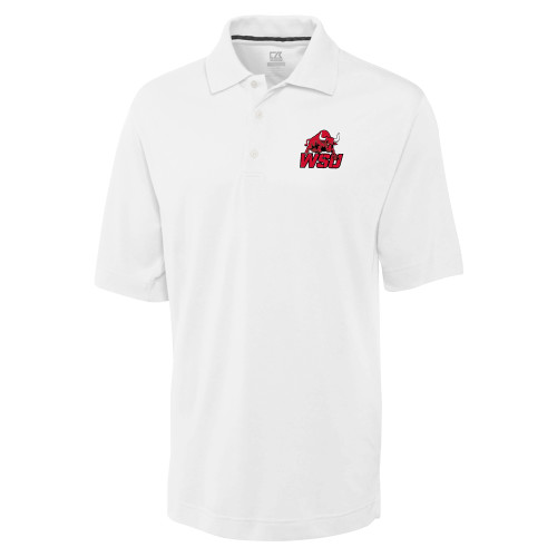 C&B White Advantage TriBlend Pique Polo-Official Logo